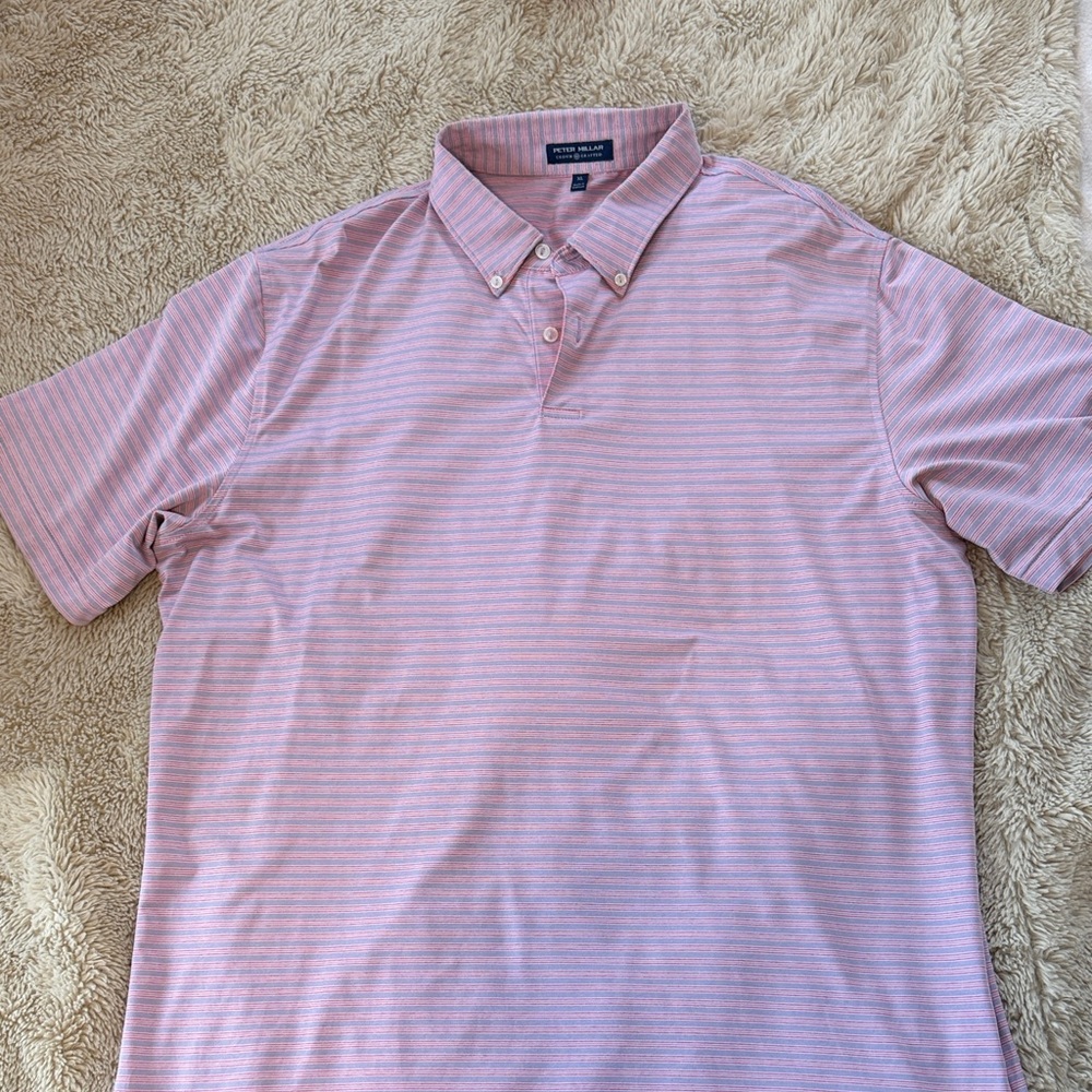Golf Light Pink Striped Polo Shirt
